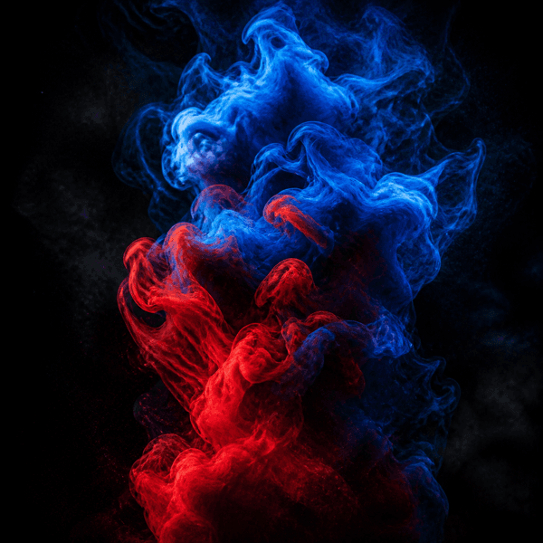 Abstract red and blue smoke